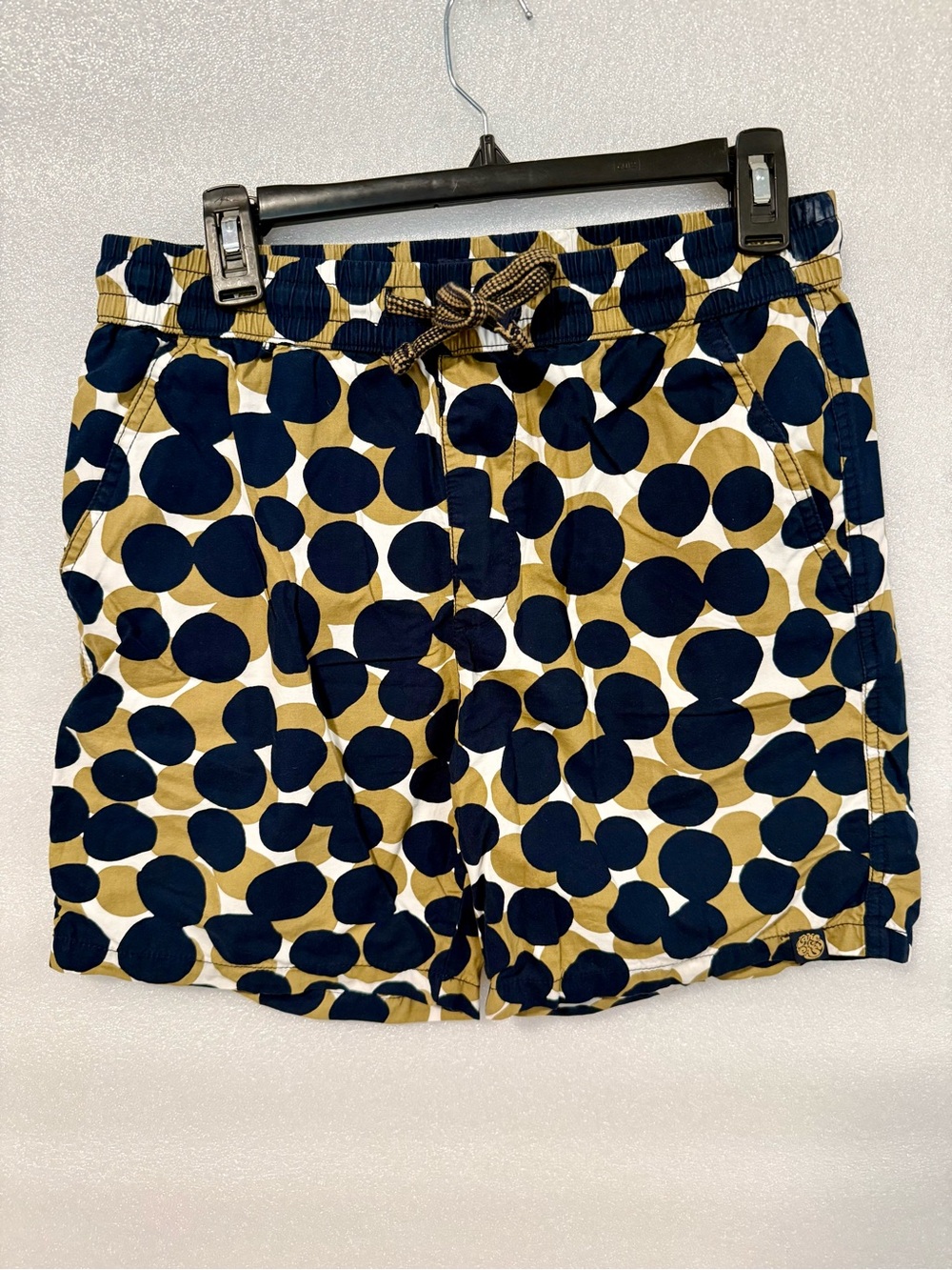 Men's Navy & Tan Polka Dot cotton Shorts